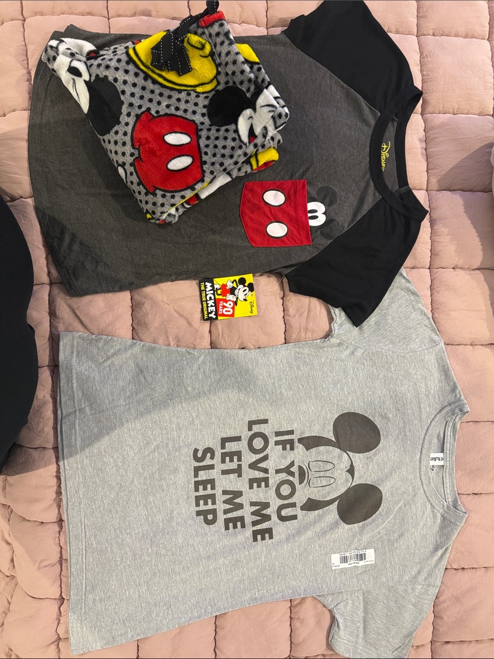 Disney Mickey Mouse Short Sleeve Sleep Tees and pants